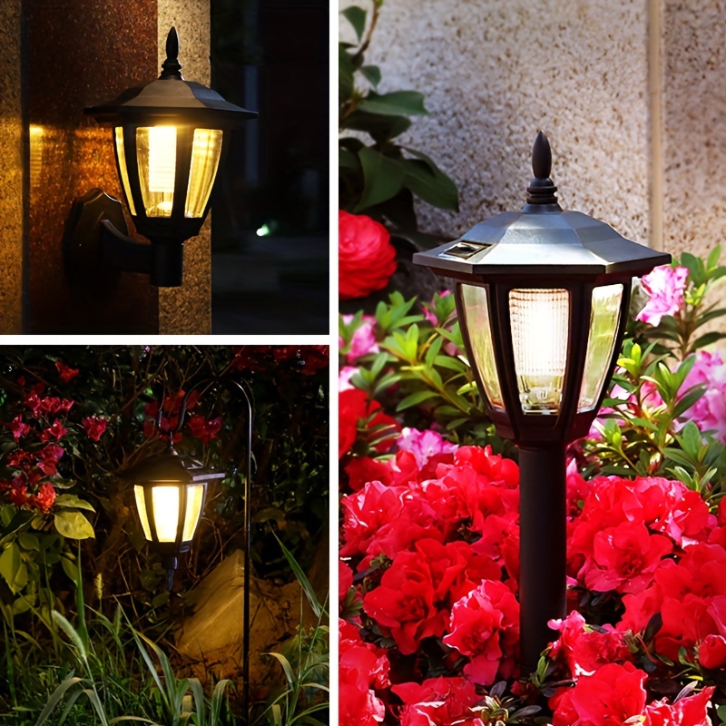 Lampe de pelouse solaire creuse hexagonale LED, lumière de jardin  décorative étanche extérieure (lumière chaude + RVB)