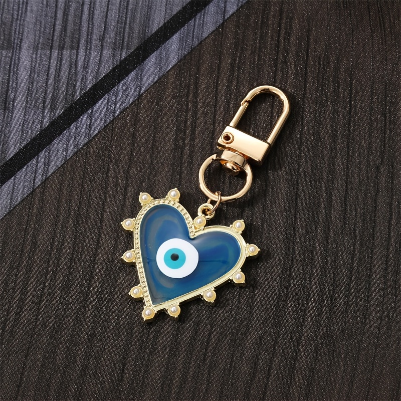 Faux Pearl Heart Evil Eye Keychain For Friend Lovers Lucky - Temu United  Arab Emirates