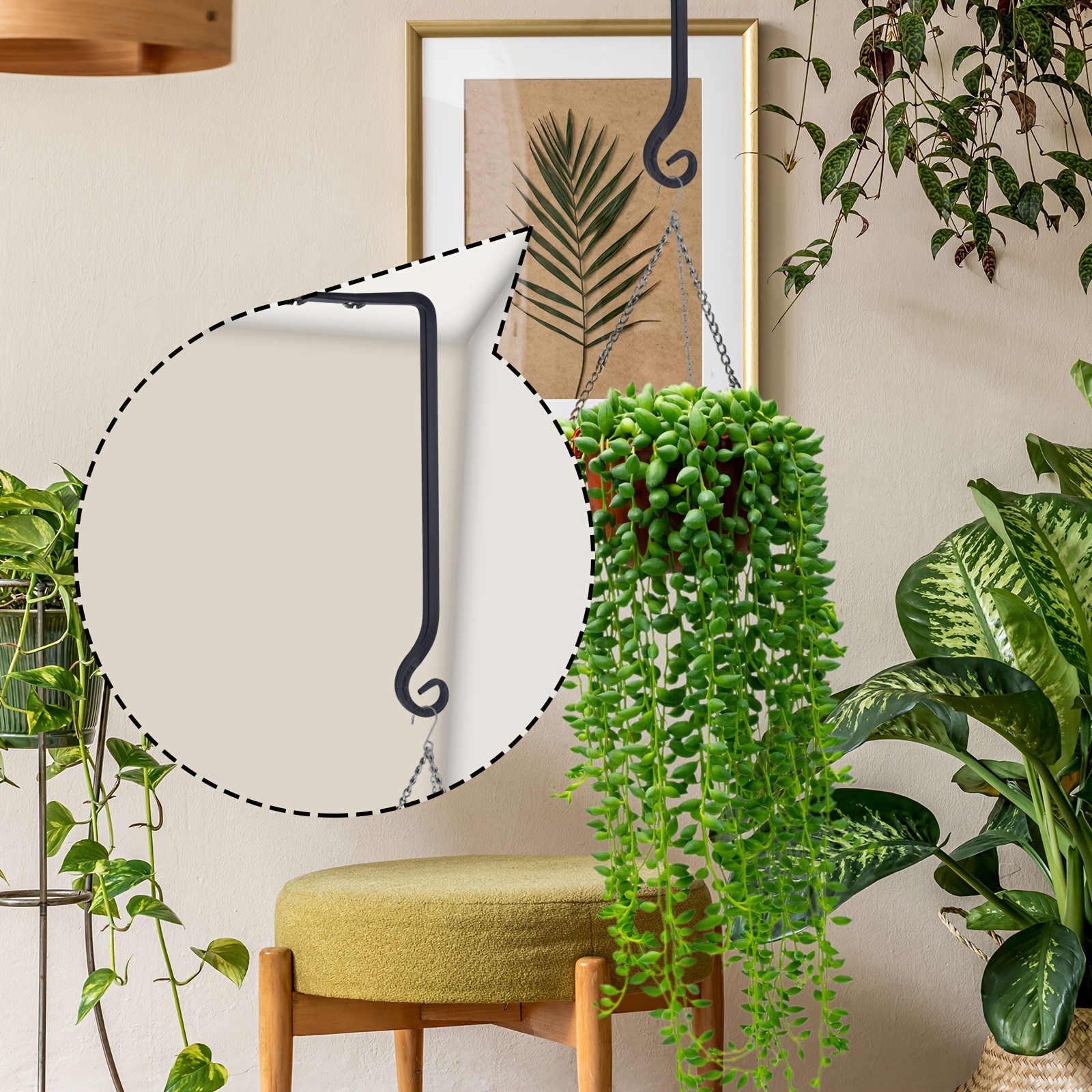2pcs/4pcs Wall Hooks Are Used To Hang Plant Supports For The Decoration Of  Bird Feeders, Flower Pots, Lanterns And Wind Chimes (10 Inches)