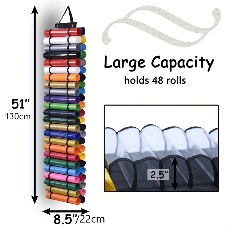 48Grid Vinyl Rolls Storage Holder Hanging Bag Vinyl Storage Rack