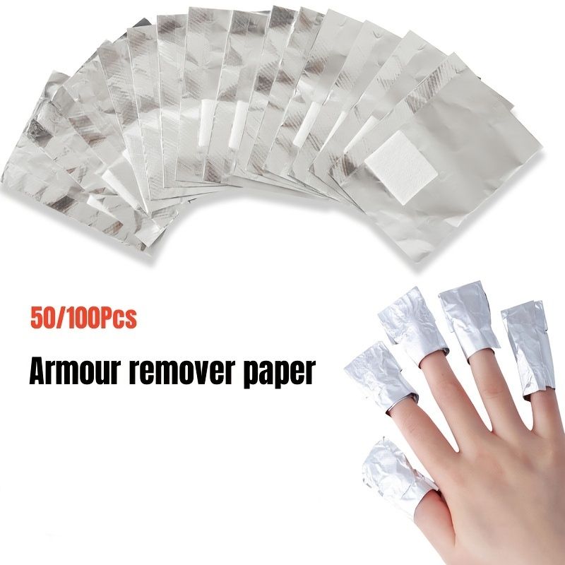 50 100 Pcs Foil Nail Wraps Aluminium Foil Nail Remover With Pre Attached  Lint Free Pads Remover For Acrylic Uv Gel Polish Soaks Nail Art Cleaner -  Beauty & Personal Care - Temu