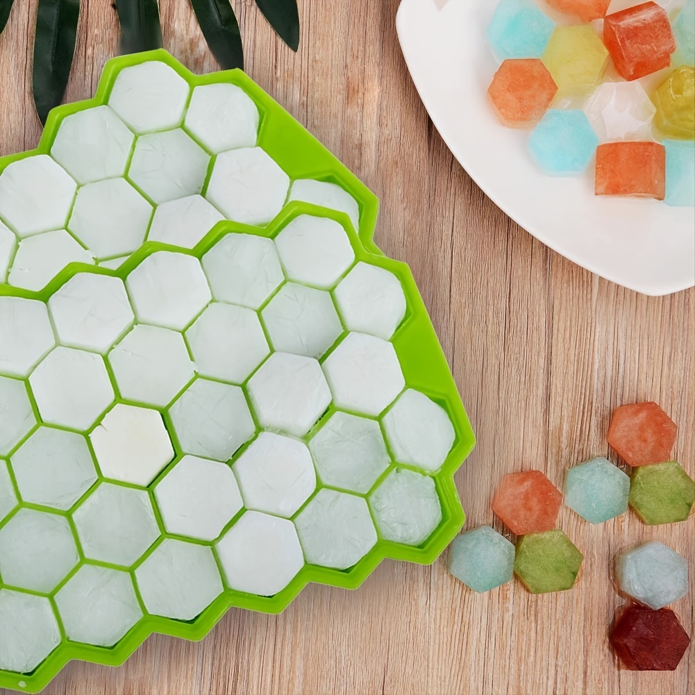 1pcs Home Honeycomb-Ice Tray With Lid Silicone Ice Cube Mold Baby