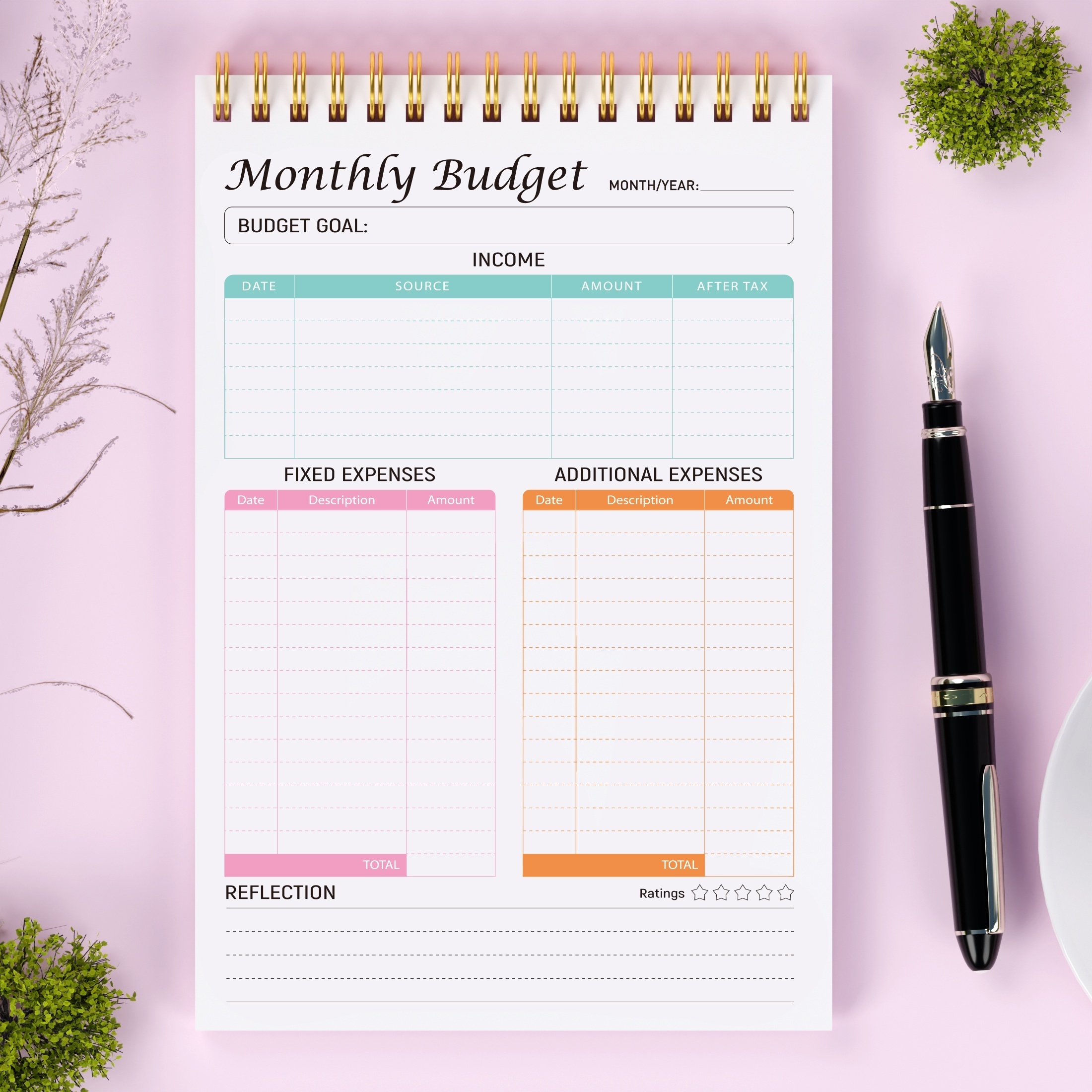 1pcs Monthly Budget Planner to Take Control of Your Money