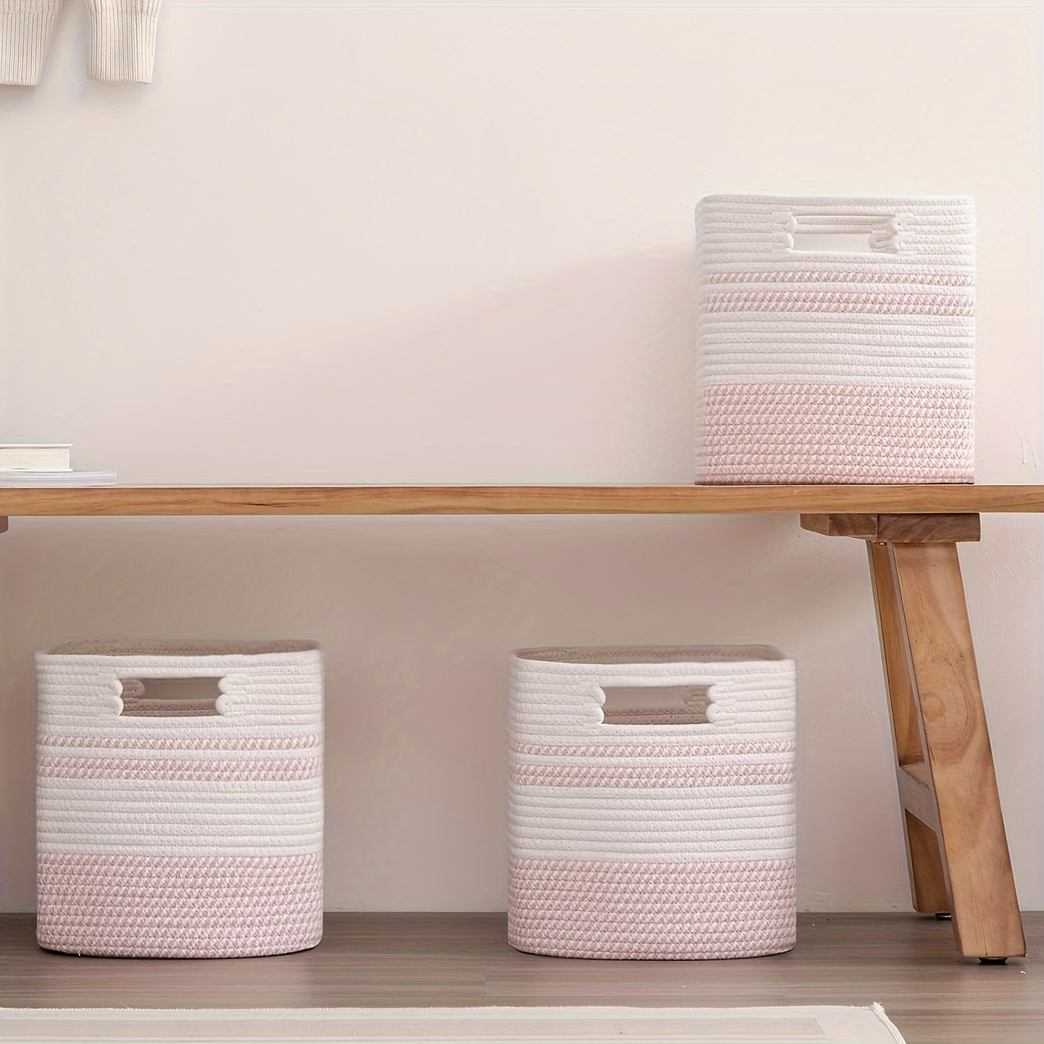 Rope Woven Baskets Storage Cubes Storage Baskets For - Temu