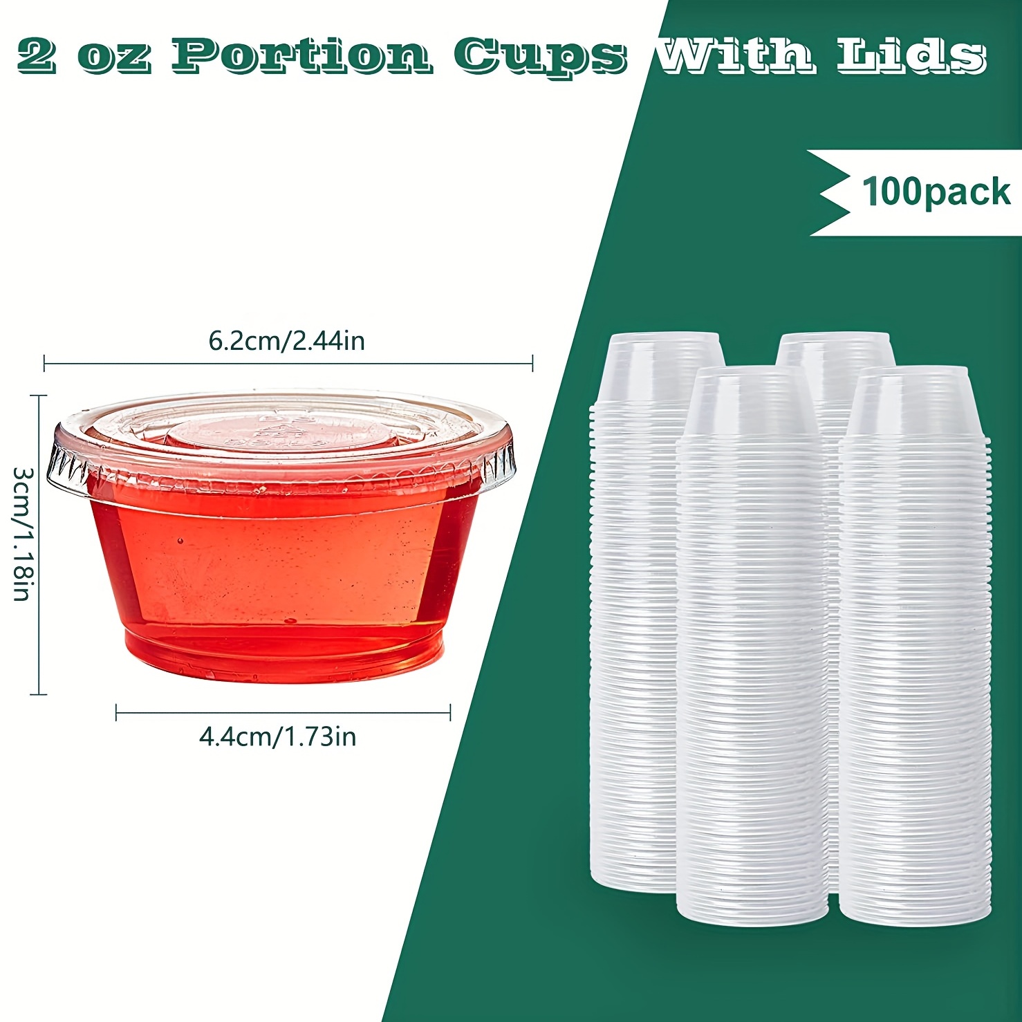 Disposable Sauce Cup With Lids, Small Condiment Containers For Sauce, Salad  Dressings, Ramekins Or Portion Control - Temu