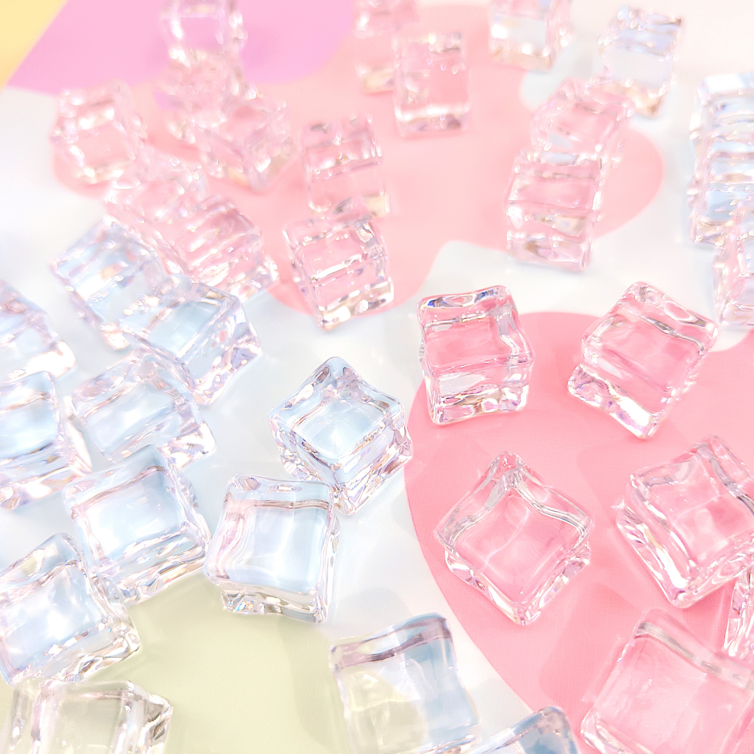 1.8 cm simulated ice cube color transparent square ice DIY ornaments  children ornaments accessories materials