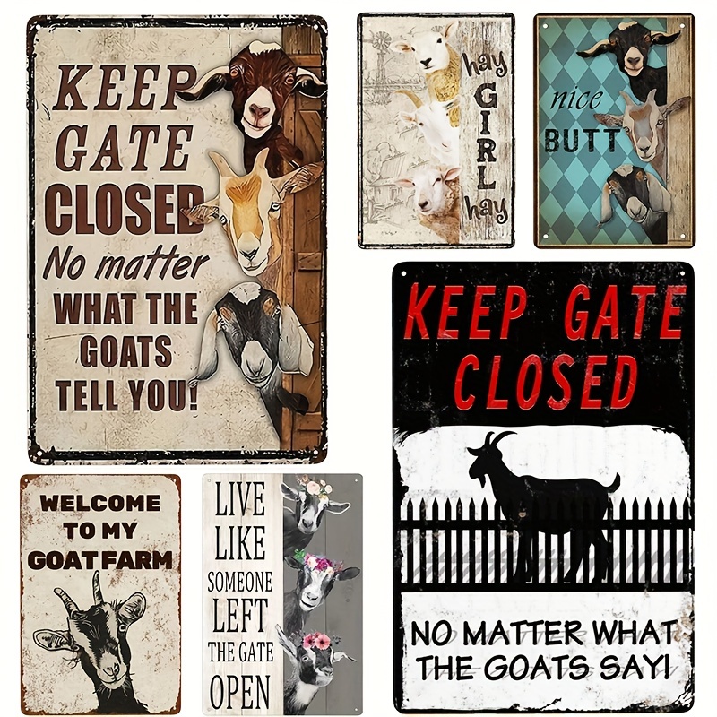 Beware Of Goat Sign Decor Aluminum Goat Gifts For Goat Lovers