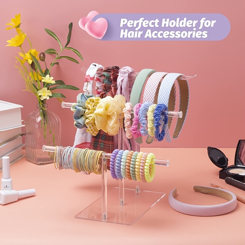 4Pcs Headband Holder Hair Accessories Scrunchie Organizer Clear