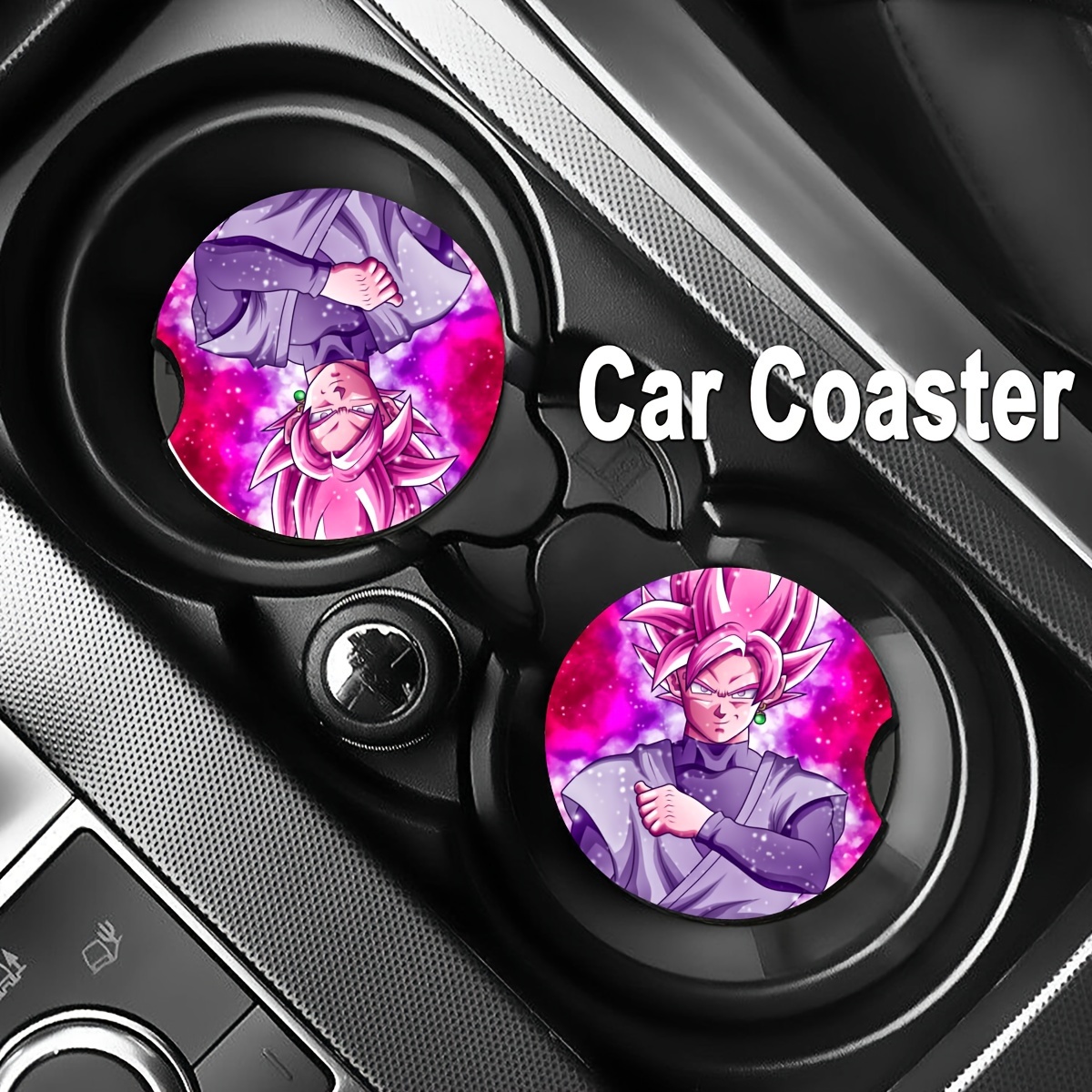 A Pair of Cartoon Anime Boobs Car Cup Holder Coasters 2 pk