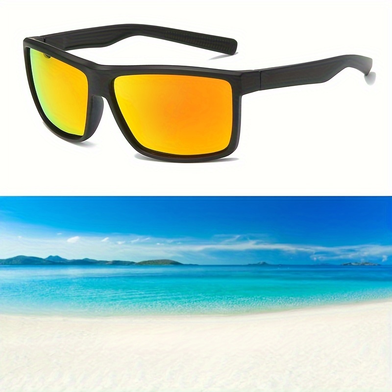 Trendy Square Frame Polarized Sunglasses Tac Lens Sports Riding