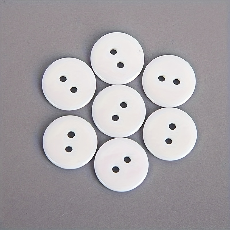 50pcs/pack White Color 4 Holes Buttons Shirt Buttons For Men Apparel  Supplies Sewing Accessories Size 0.43inch