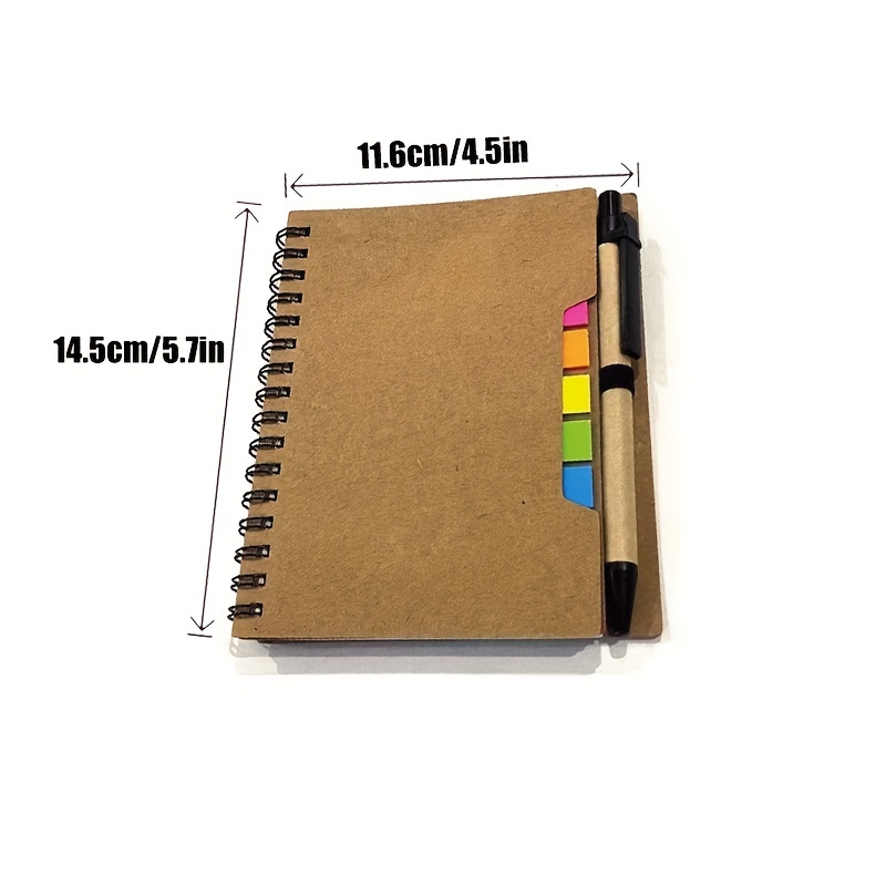 eBuyGB Sticky Notes Box Multi Memo Notepad Portfolio, 5 Colours, Brown