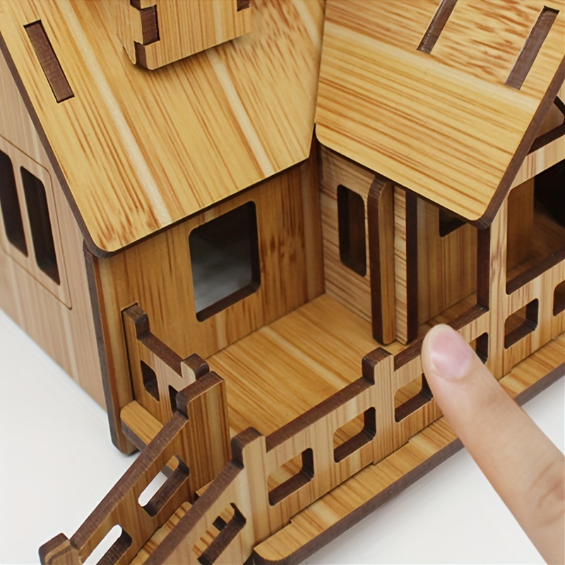 Abaodam 1 Ensemble Bricolage Villa Château 3D Maison Puzzle Fille Maison  Puzzle Maison De Poupée Ornement 3D Maison Modèle Fi
