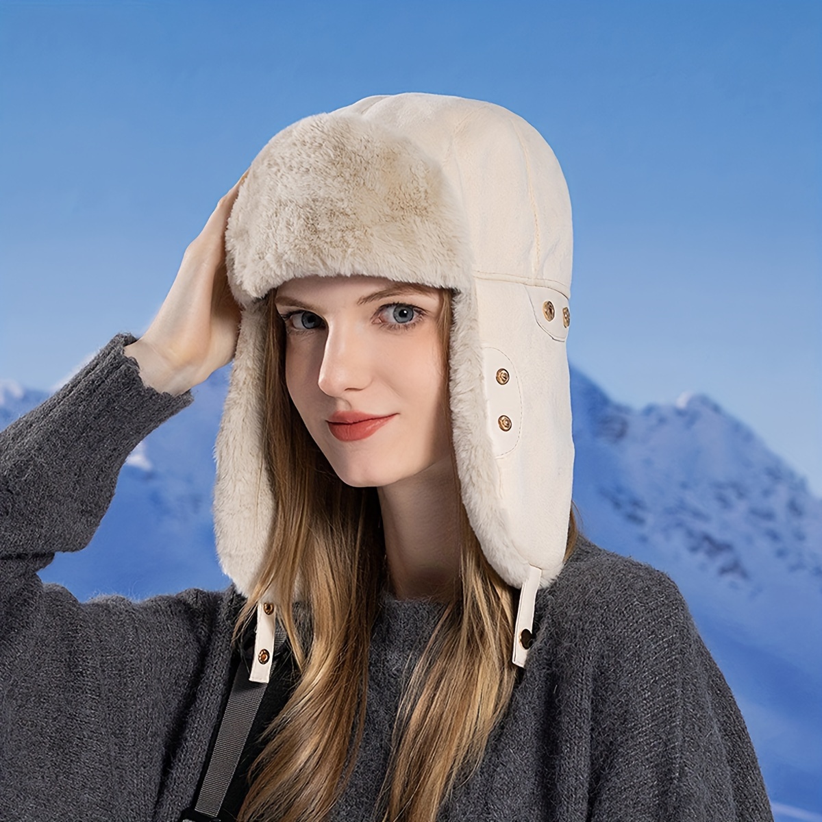 1 Pezzo Cappello Aviatore Unisex In Ecopelle Di Colore Solido Con Fodera.  Trendy E Alla Moda Per Autunno E Inverno. Adatto A Coppie, Ciclisti,  Sciatori, Viaggiatori E Attività Quotidiane All'aria Aperta. Spesso