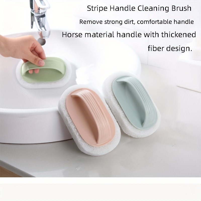 1PC/2PCS Cleaning Brush With Handle Bathroom Tile Brush Kitchen  Decontamination Brush Pot Washing Magic Sponge Scrub Bathtub Brush