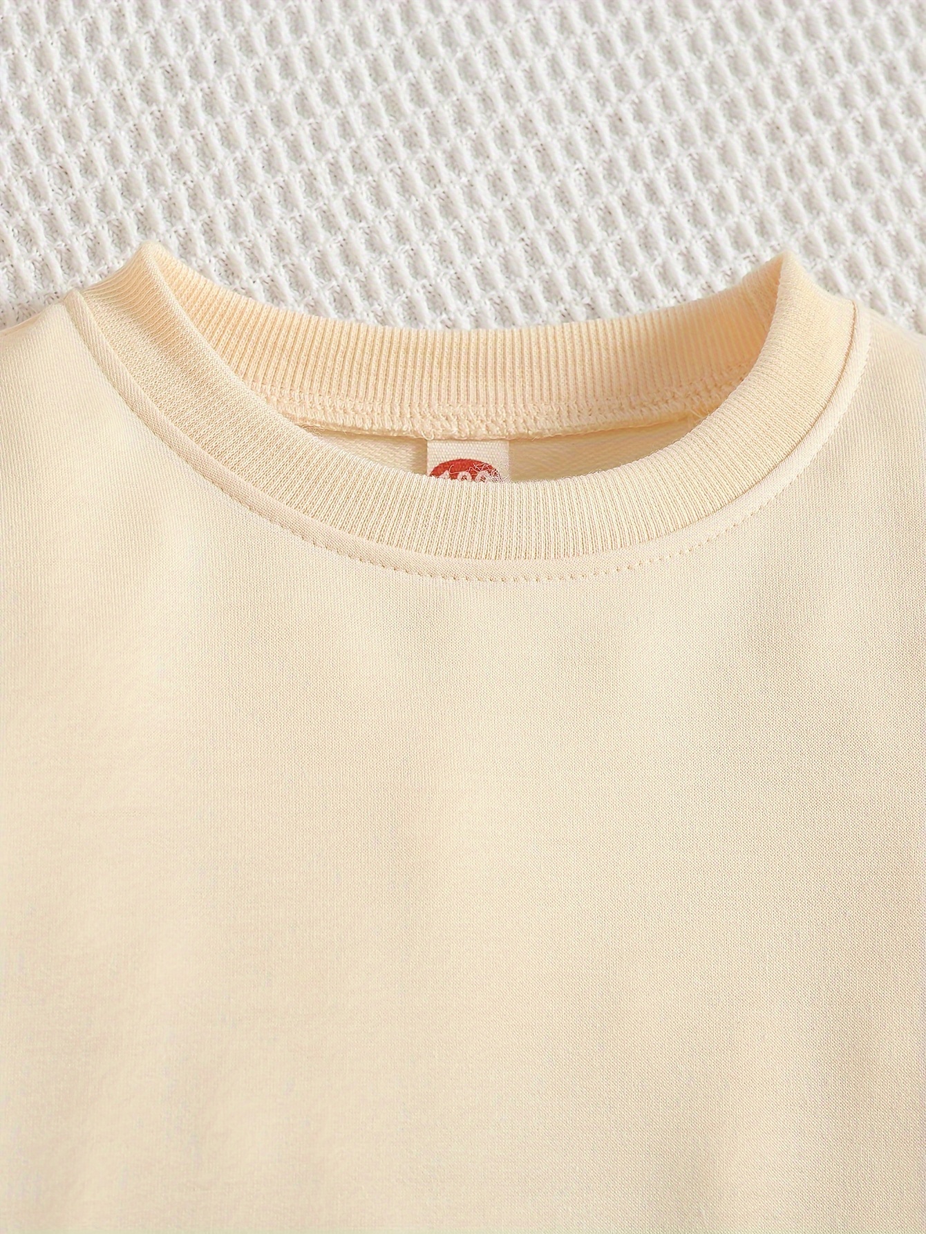 Plain Pullover Crew Neck Sweatshirt (Sweet Cream)