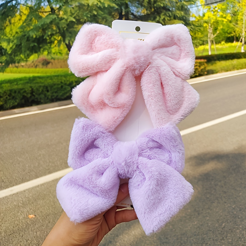 Big Satin Bow Hair Clip for Women Purple Barrette Hair Clips Bows Handmade  Bowknot Hair Clip for Women's Head Bows for Women Girls Bow Hairpin