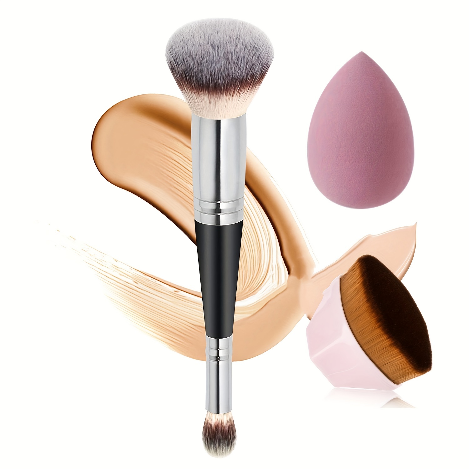 5Pcs Oval Makeup Brushes Portable Toothbrush Oval Nylon Hair Cosmetic Makeup  Blush Face Foundation Blending Brush Makeup Tool - AliExpress