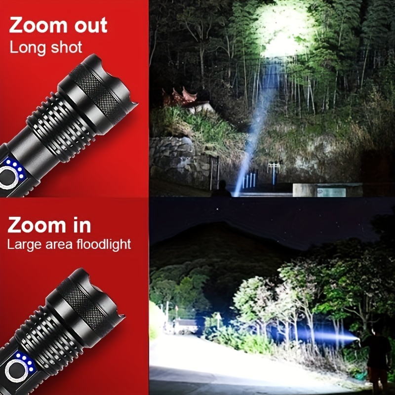 Mouind 50000 Lumens Super Bright LED Flashlight, Big Beam Long-Range  Flashlight USB Rechargeable Waterproof Torch Light for Camping, Fishing,  Hunting, Hiking, Patrol 