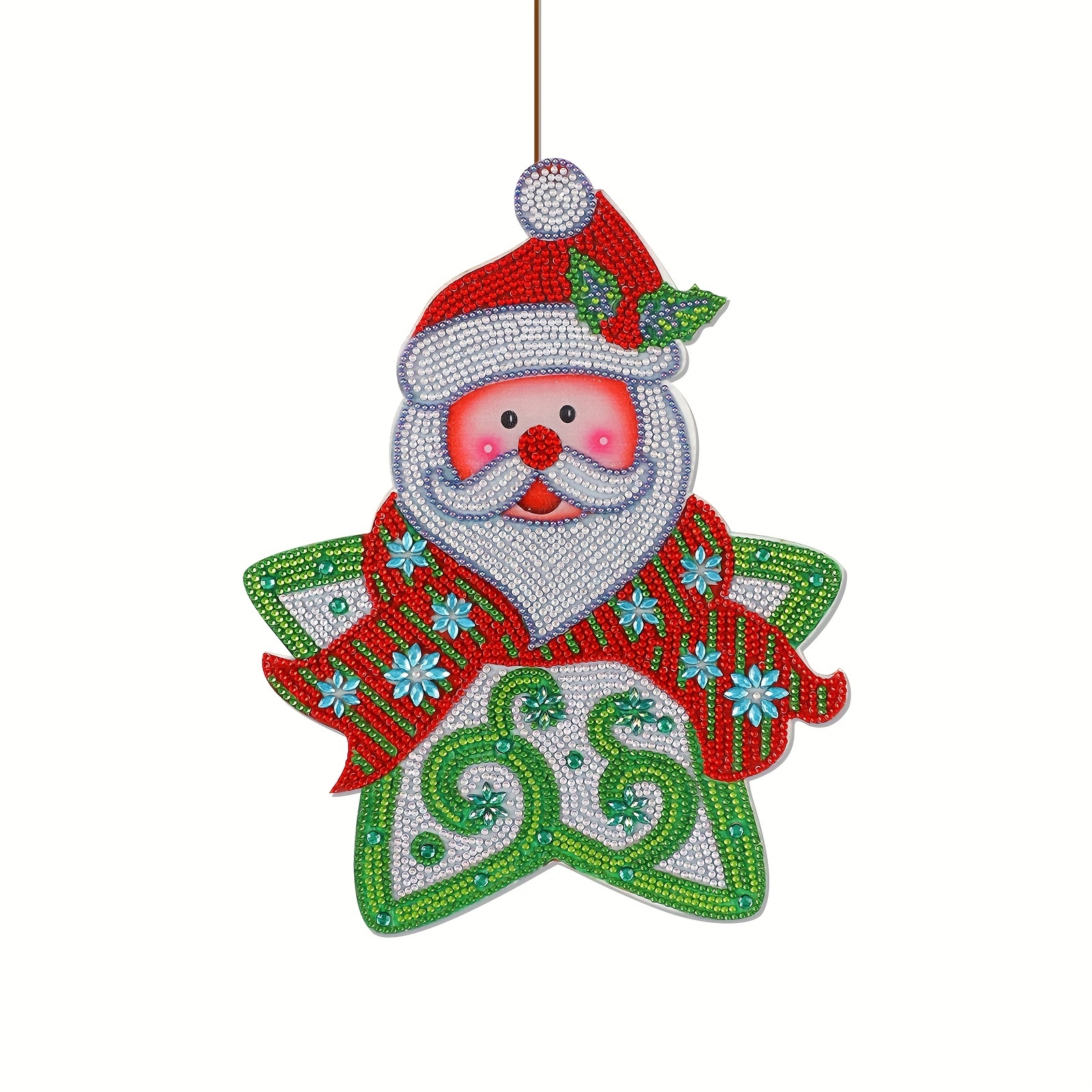 Diy Santa Claus Artificial Diamond Painting Hanging - Temu