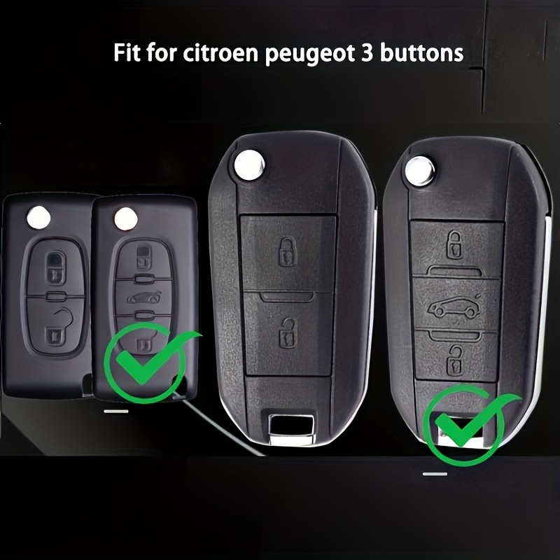 Coque clé,Housse télécommande intelligente de voiture Peugeot