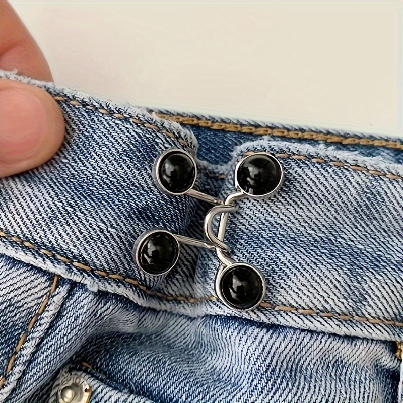 

4 Sets Jean Button Pins Adjustable Waist Buckle Extender Button Detachable Jean Button Pin No Sewing Belt Pants Accessories