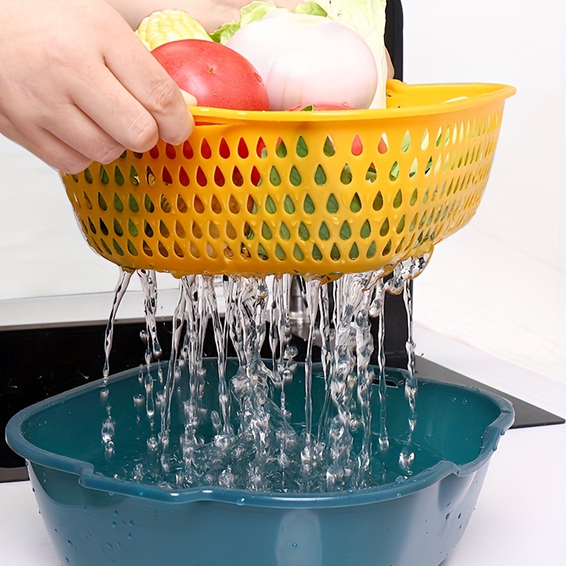 1 Pc Double Couche Légumes Lavabo Vidange Panier Cuisine Ménage En  Plastique Assiette De Fruits Salon Évier Filtre À Eau Légumes Panier À  Laver Légumes Panier - Maison & Cuisine - Temu France