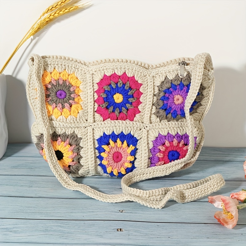 Interchangeable Crochet Square Clutch Crossbody Bag