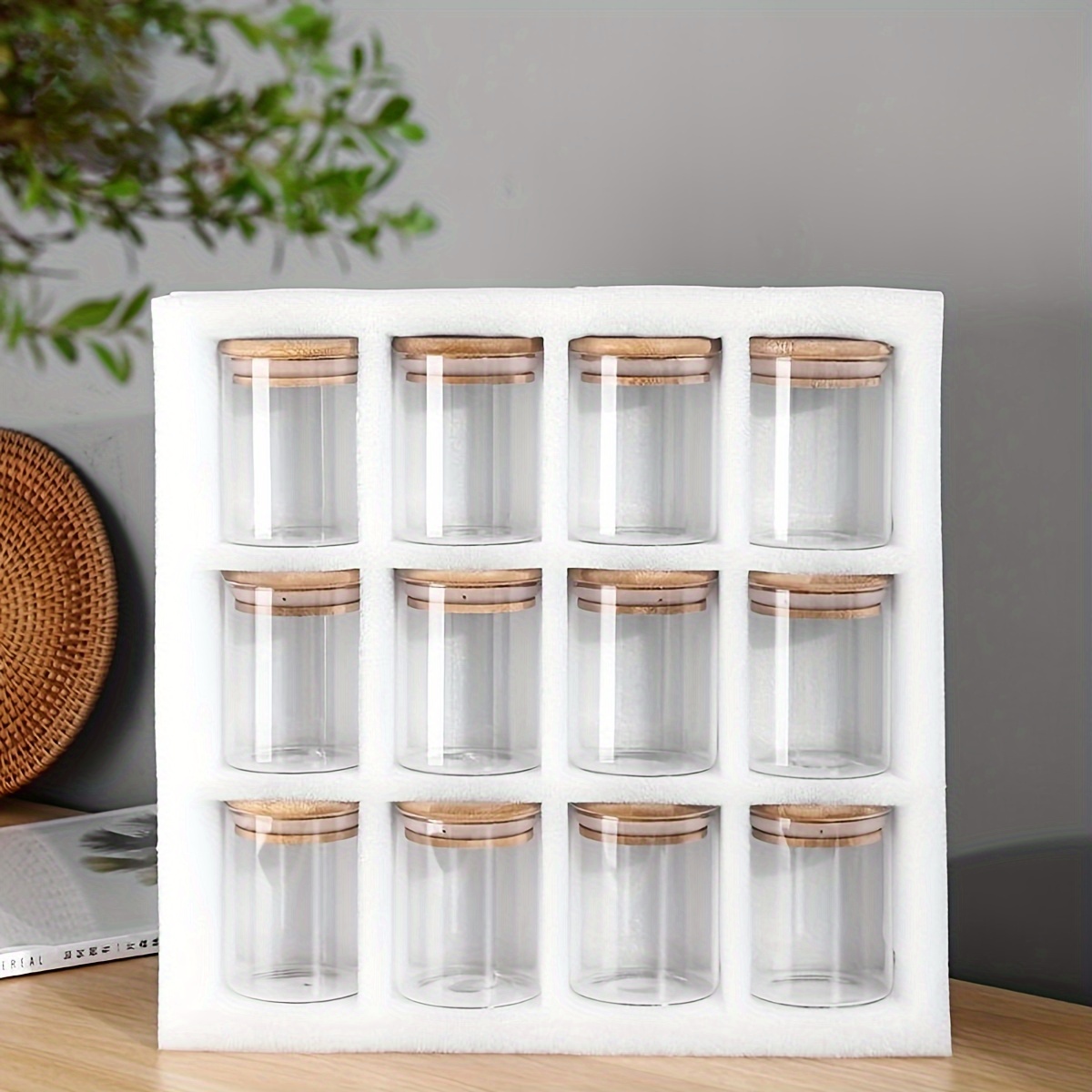 Storage Jar With Bamboo Cover, Glass Jar, Pearl Cotton Set, Seasoning And Spice  Container, Dried Fruit Storage Box, High Borosilicate Heat Resistant Storage  Sealed Jar, Kitchen Supplies - Temu