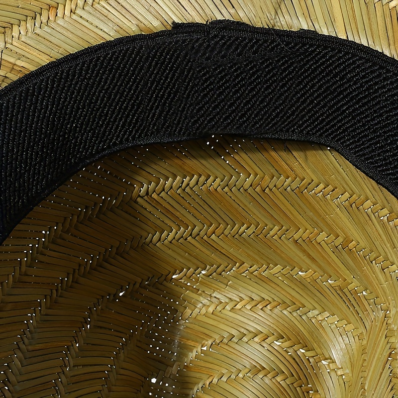 Green Striped Crochet Sun Hat Wide Brim Vintage Boho Straw Hat