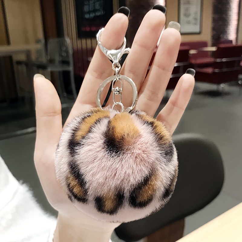 Real fur pom pom on sale keychain