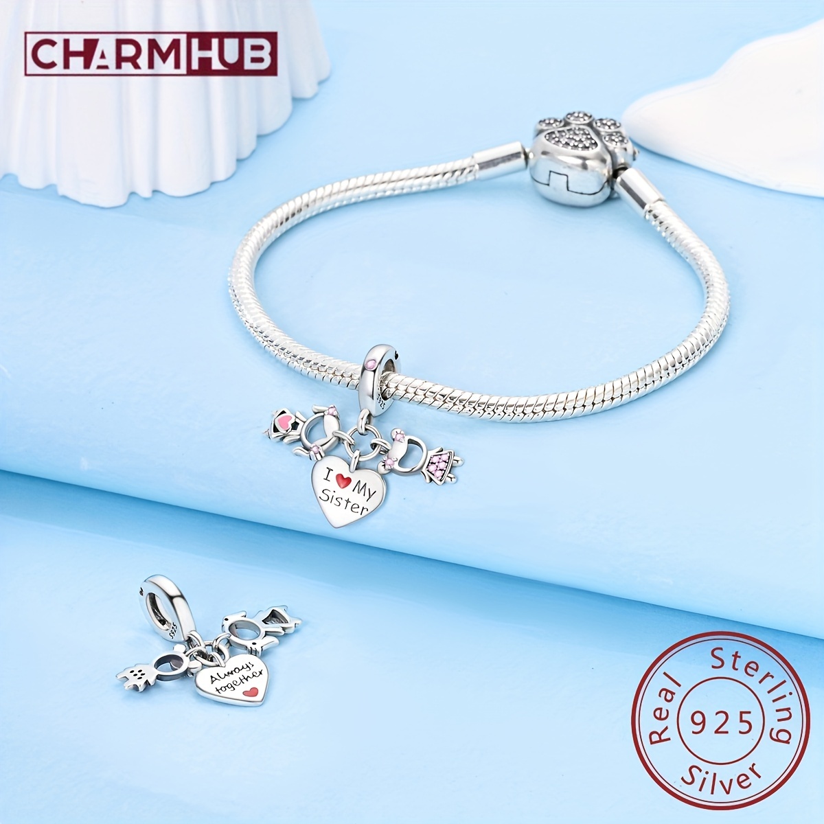 Sister Charms for Pandora Charms Bracelet Sterling Silver Forever