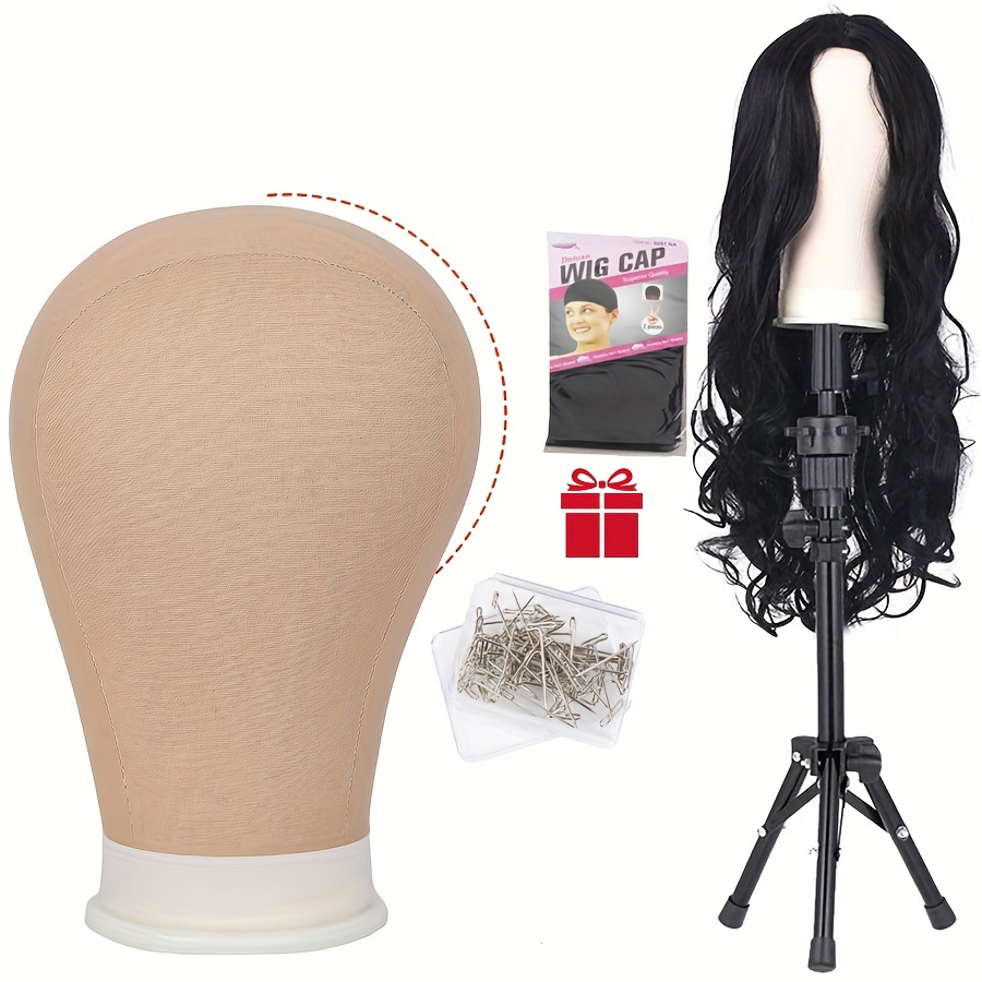 Adjustable Tripod Stand With Bald Mannequin Head 64Cm Wig Stand