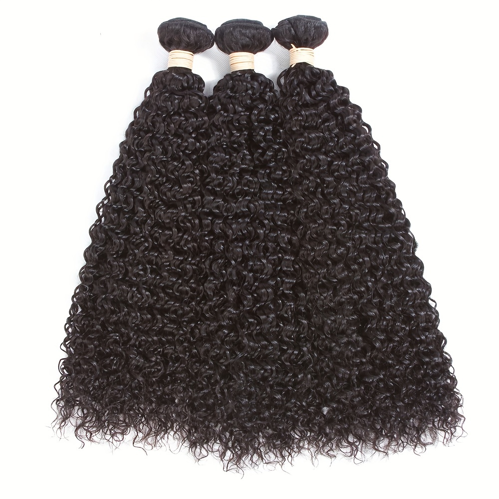 Curly Single Bundles Human Hair Virgin Brazilian Hair Weave One Bundle  Jerry Curly Wave 10A Grade Unprocessed Hair Extensions Natural Black 1  Bundle