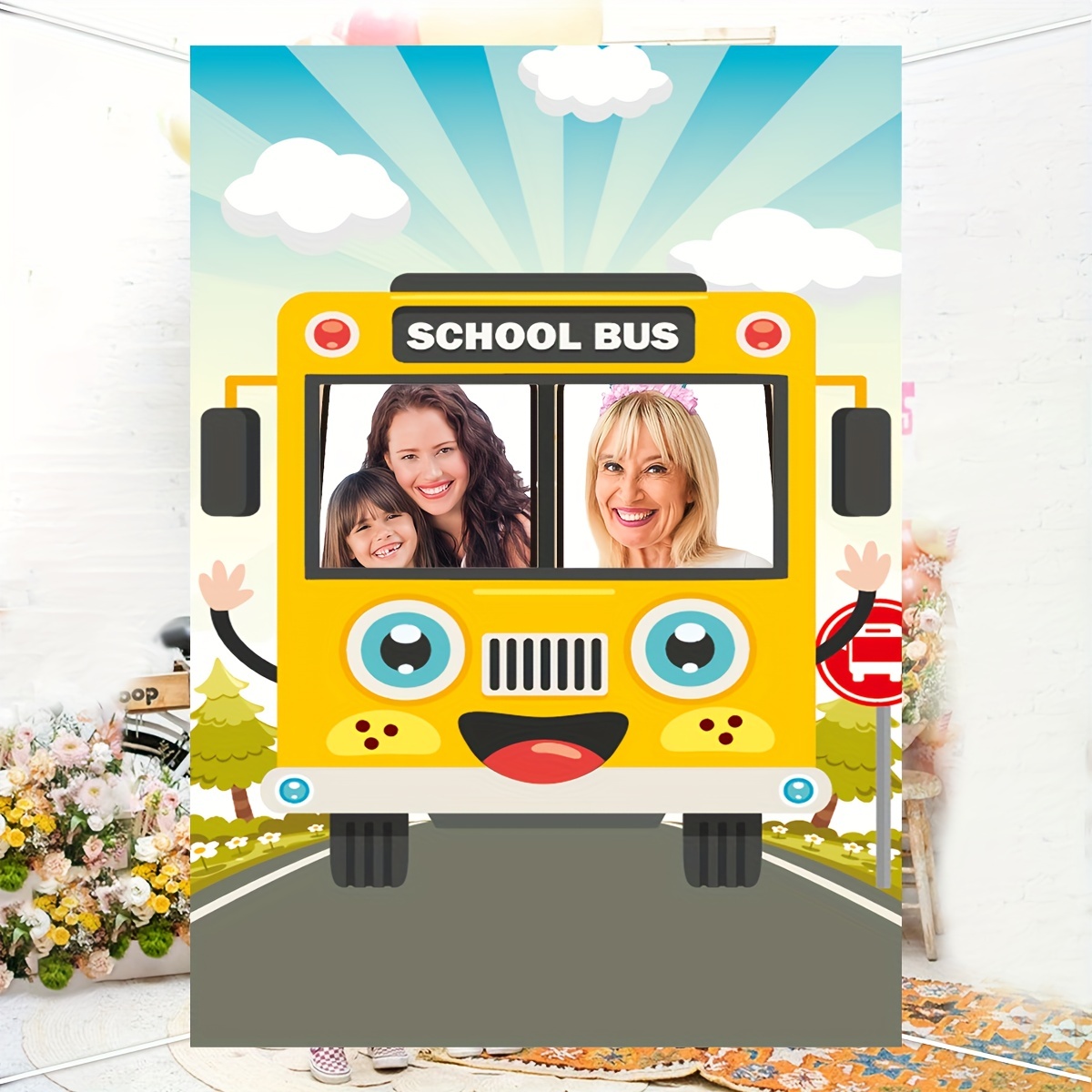 School Bus Photo Booth Frame Back to School Photo Booth Prop 