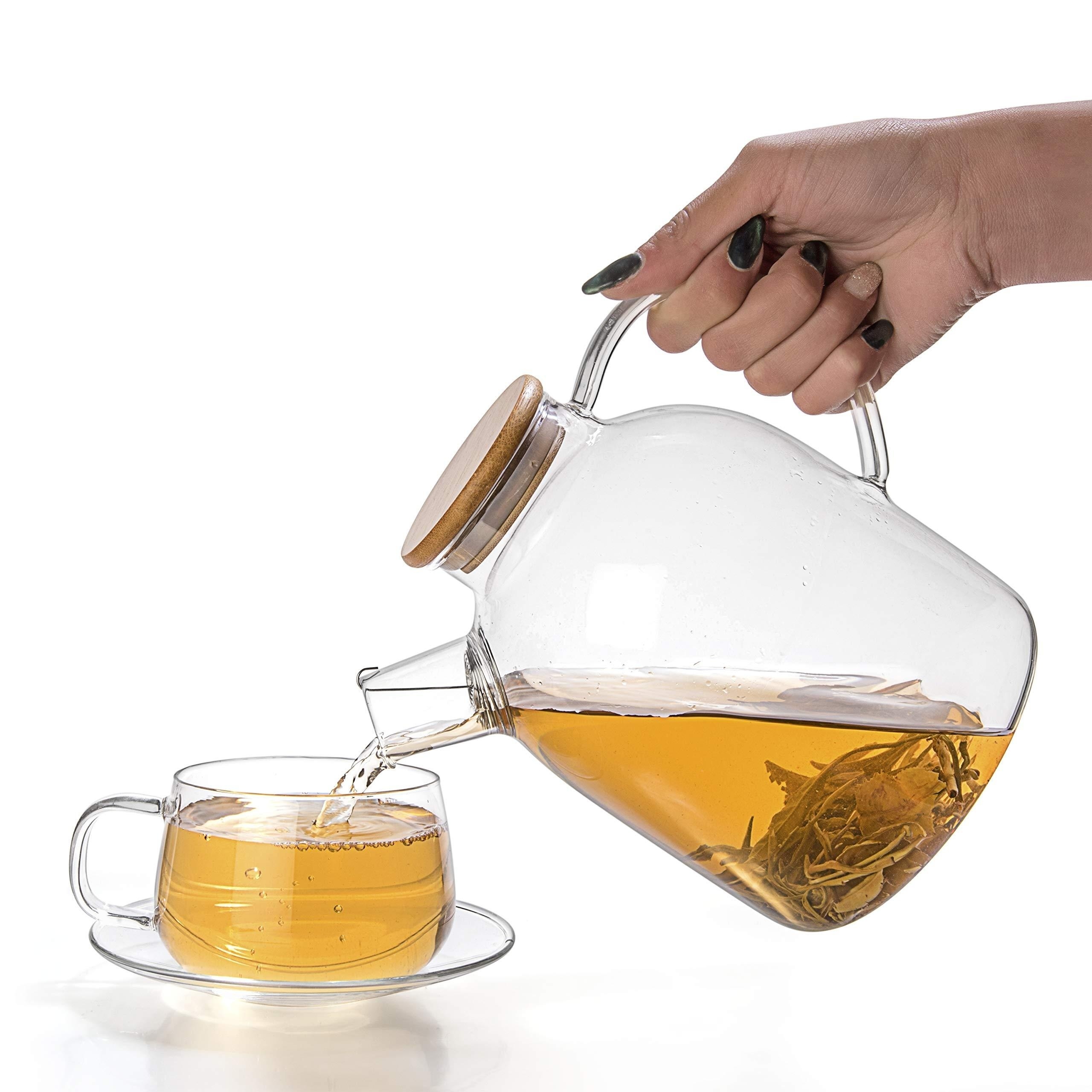 Glass Tea Pot Kettles, Carafe, Stovetop Safe, Heatproof Borosilicate Glass  Teapot Water Pitcher With Bamboo Lid And Removable Filter Spout For Loose  Leaf And Blooming Tea - Temu Germany