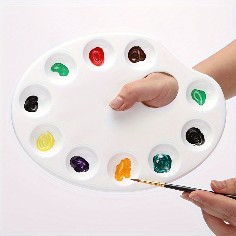 10 Hole Palette Round Shape Palette Dish Students' Painting Supplies Art  Supplies 12pcs Set Combination, High-quality & Affordable