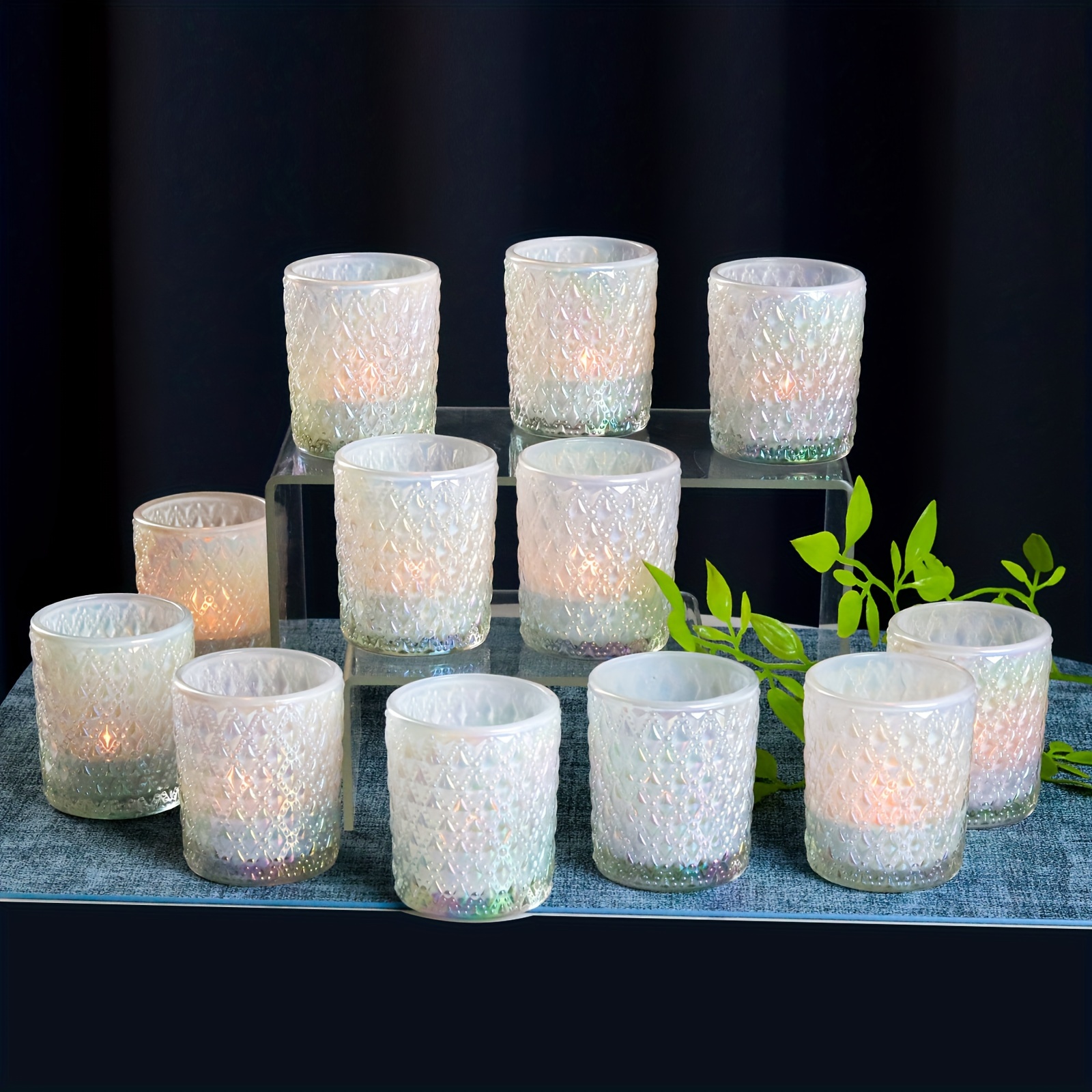  Paquete de 8 tarros de vela de vidrio grueso de 10 onzas con  tapas de bambú, recipientes para velas, recipientes de vela para hacer velas  a mano y manualidades (transparente) 