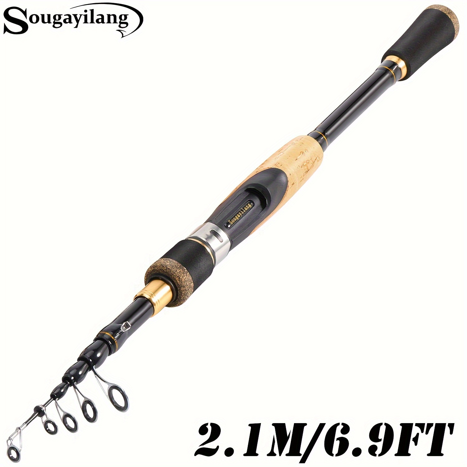 Sougayilang 1.6M Fishing Rods Spinning or Casting Fishing Pole