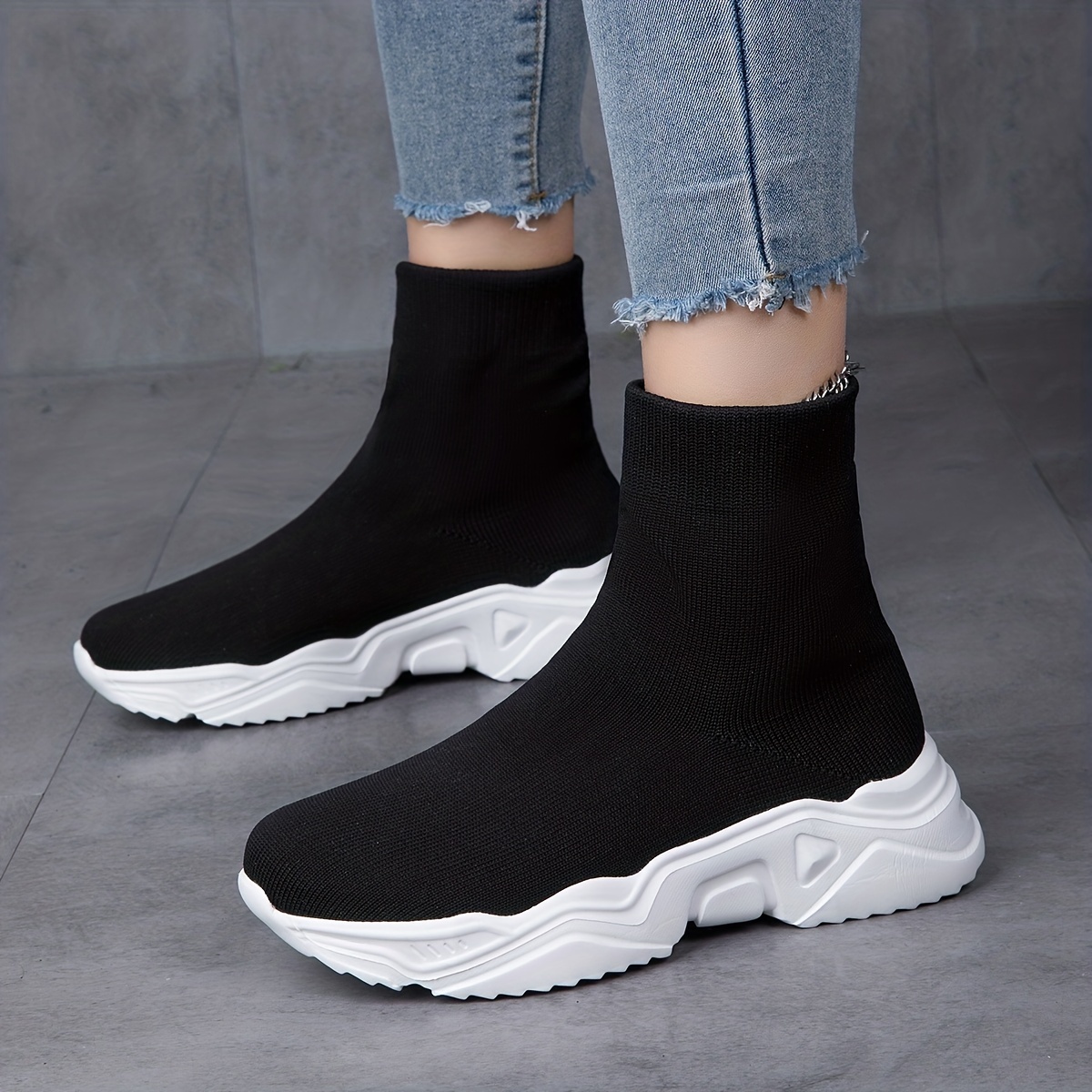 Women's High Top Breathable Sneakers Lightweight Slip On Shoes