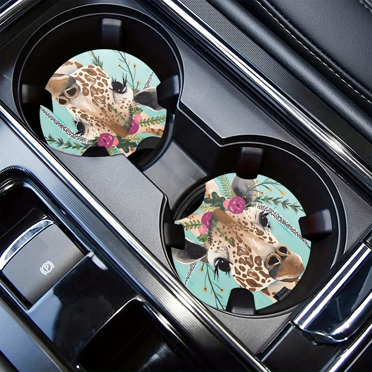 Giraffe Pattern Cup Coasters For Car Suv Trucks Holders Coasters