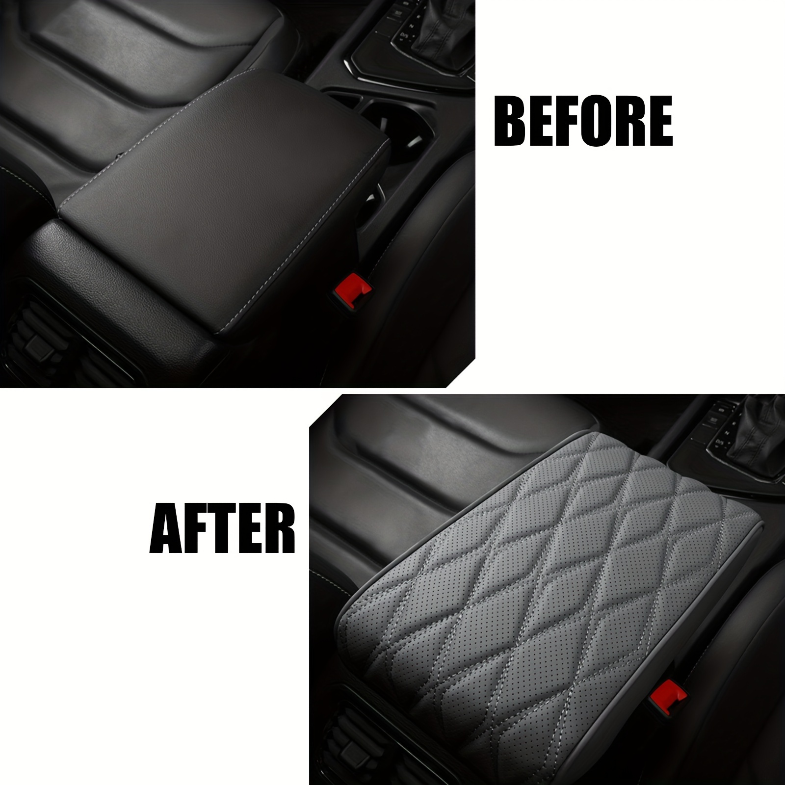 Car Armrest Box Pad Faux Leather Easy to Clean