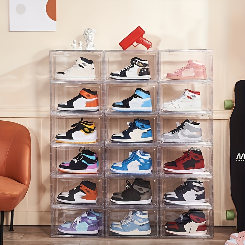 Caja de zapatos transparente juego de 6 contenedores apilables de