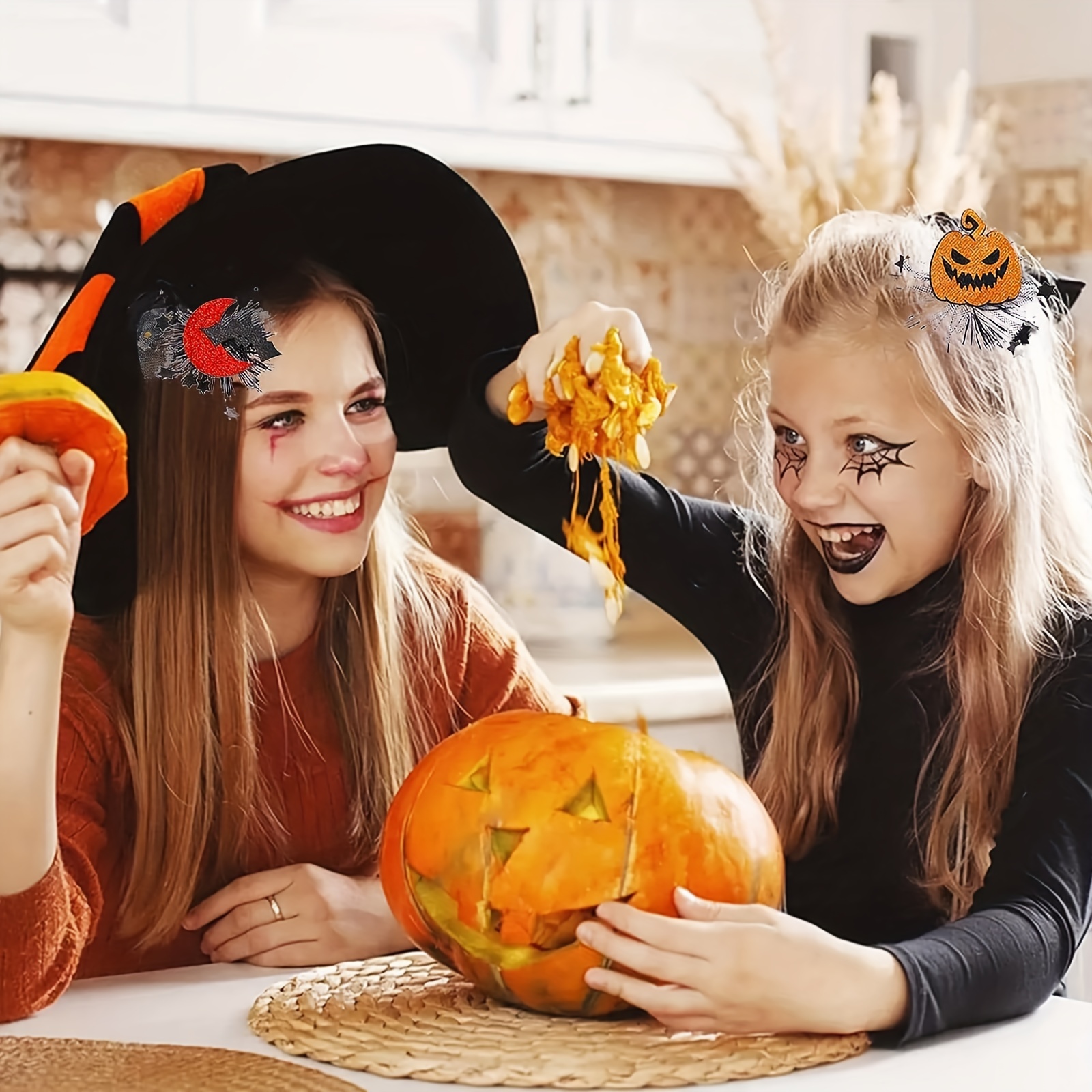 Halloween Pumpkin Ghost Hairpins Creative Hair Accessories - Temu