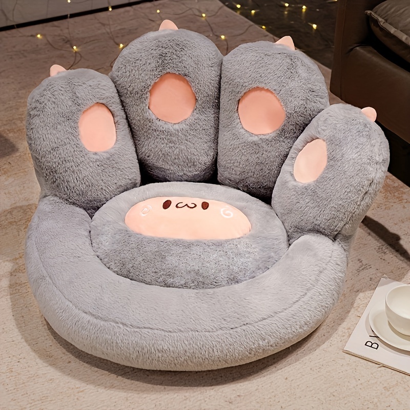 Cute Bear Paw Back Pillows Soft Plush Chair Cushion Seat Cushions