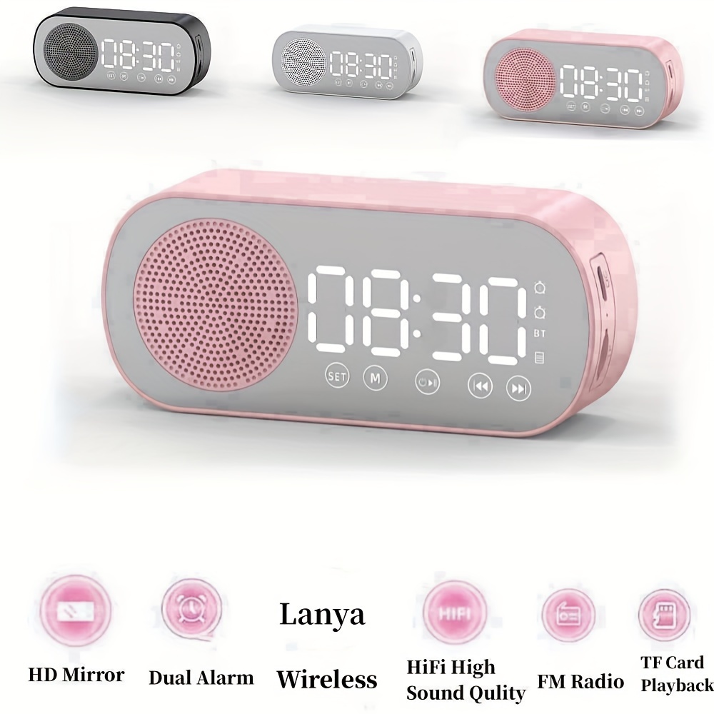 Reloj Despertador Con Altavoz Bluetooth Inalámbrico Digital Multifuncional  Radio FM Música