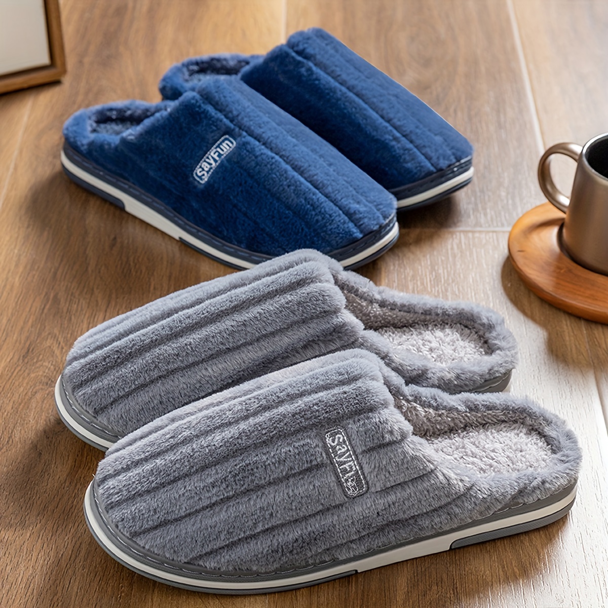 Warm Cozy Slides, Comfortable Fuzzy Soft Slippers, Plush Comfy Non-slip Home For Indoor Outdoor Bedroom, Winter - Temu Ireland
