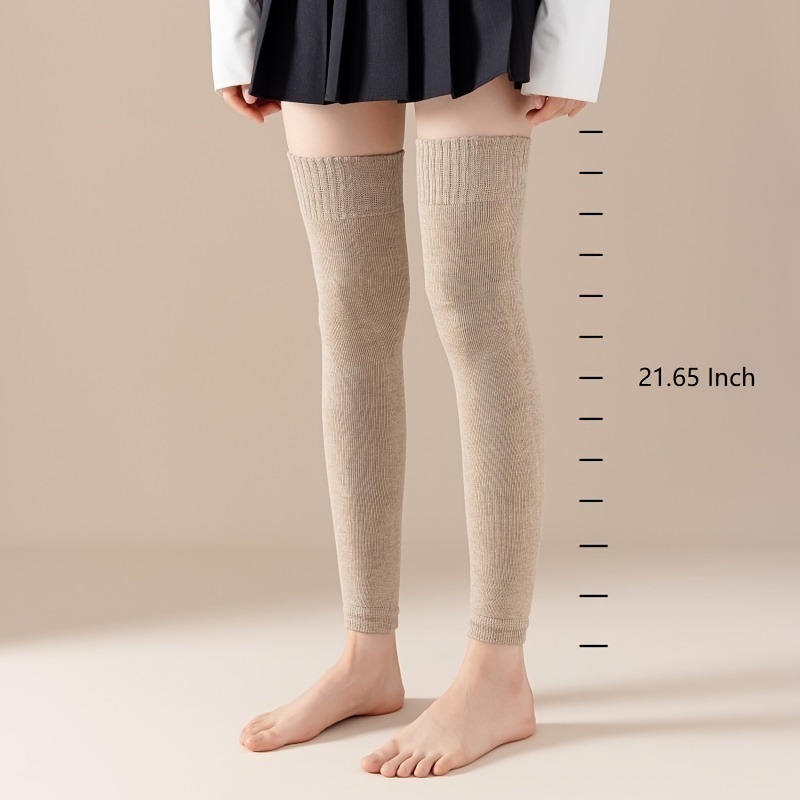  Calcetines altos hasta el muslo de talla grande extra largos calcetines  blancos negros para mujer de algodón por encima de la rodilla medias altas  botas calentadores de piernas de punto desgaste 