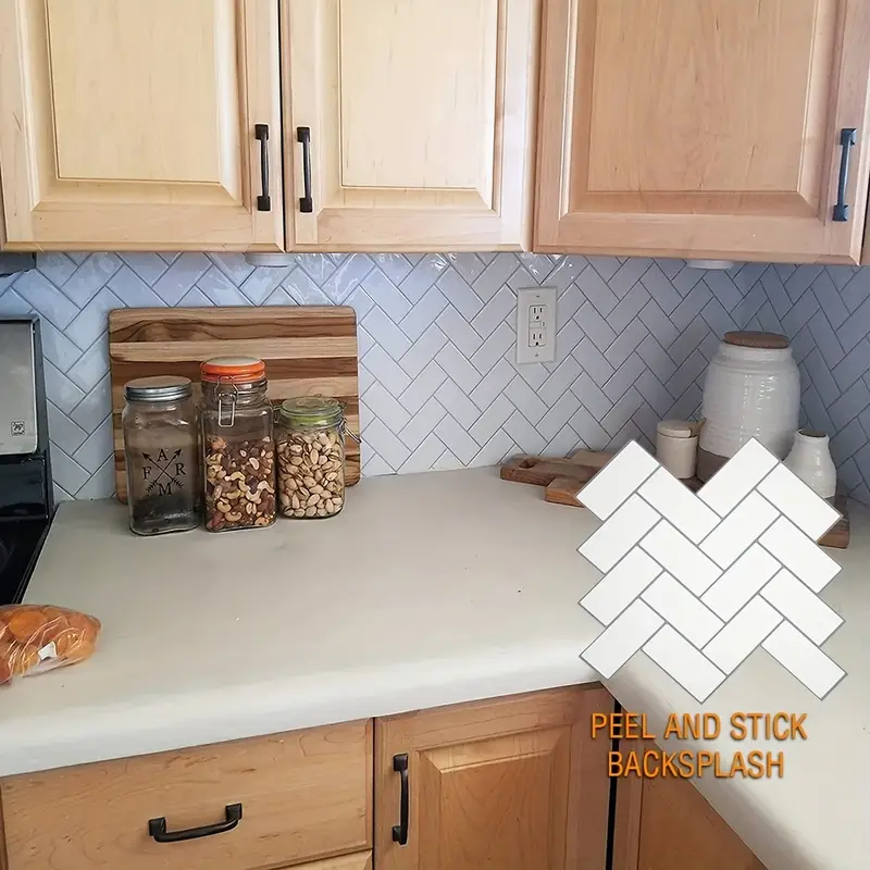 1/10-Sheet 3d Peel And Stick Tile Stickers, Backsplash, For Kitchen Wall  Self-Adhesive With Pu Glue Water And Oil Proof, Heat Resistant, Direction Of