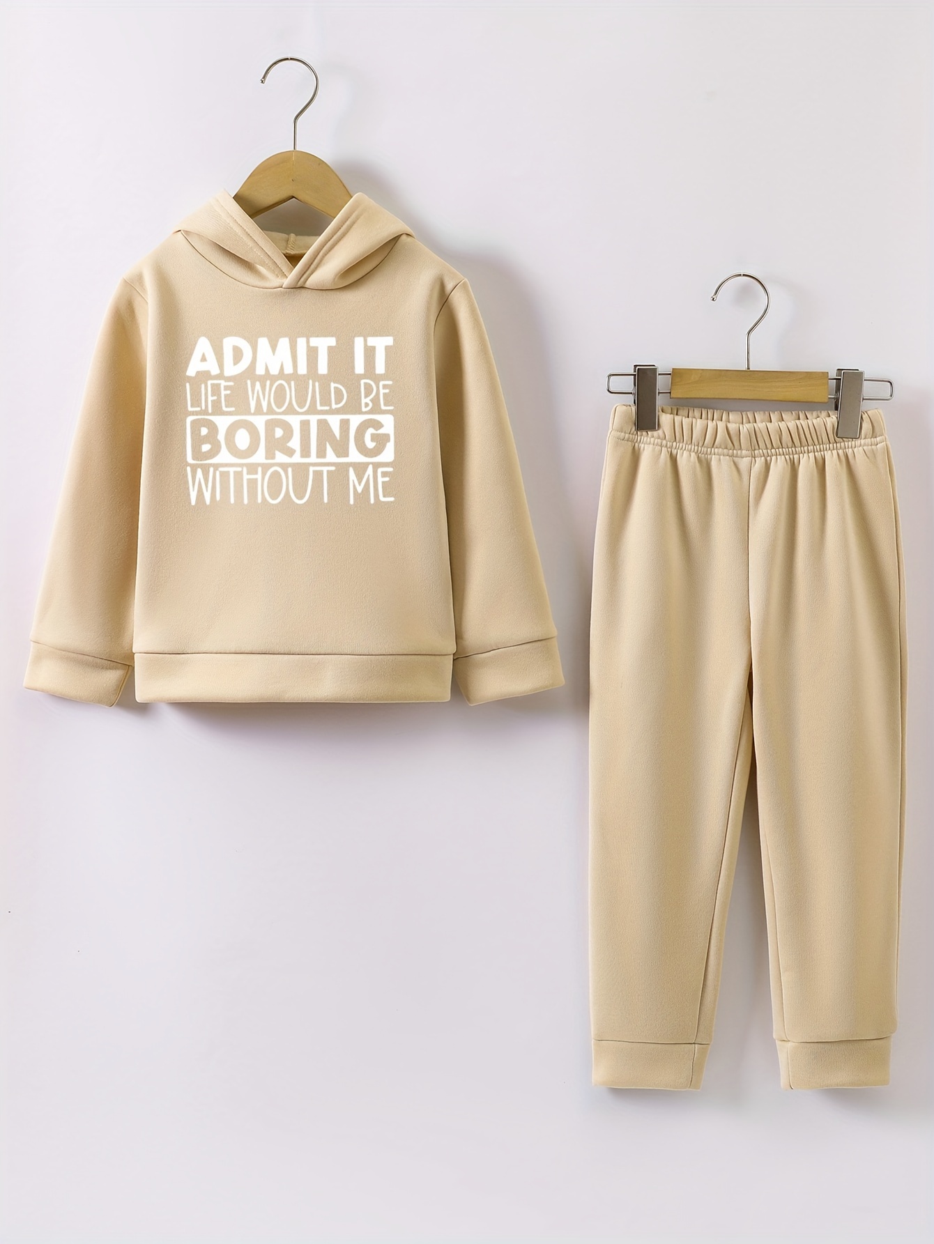 Girls Admit Life Would Boring Without Print Pullover + Pants - Temu Morocco